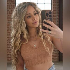 NWT Nikibiki Lace Textured Seamless Bralette Brami Crop Top